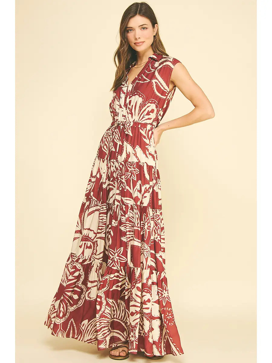 holly maxi dress Lillian Floral Tiered Maxi Dress Small