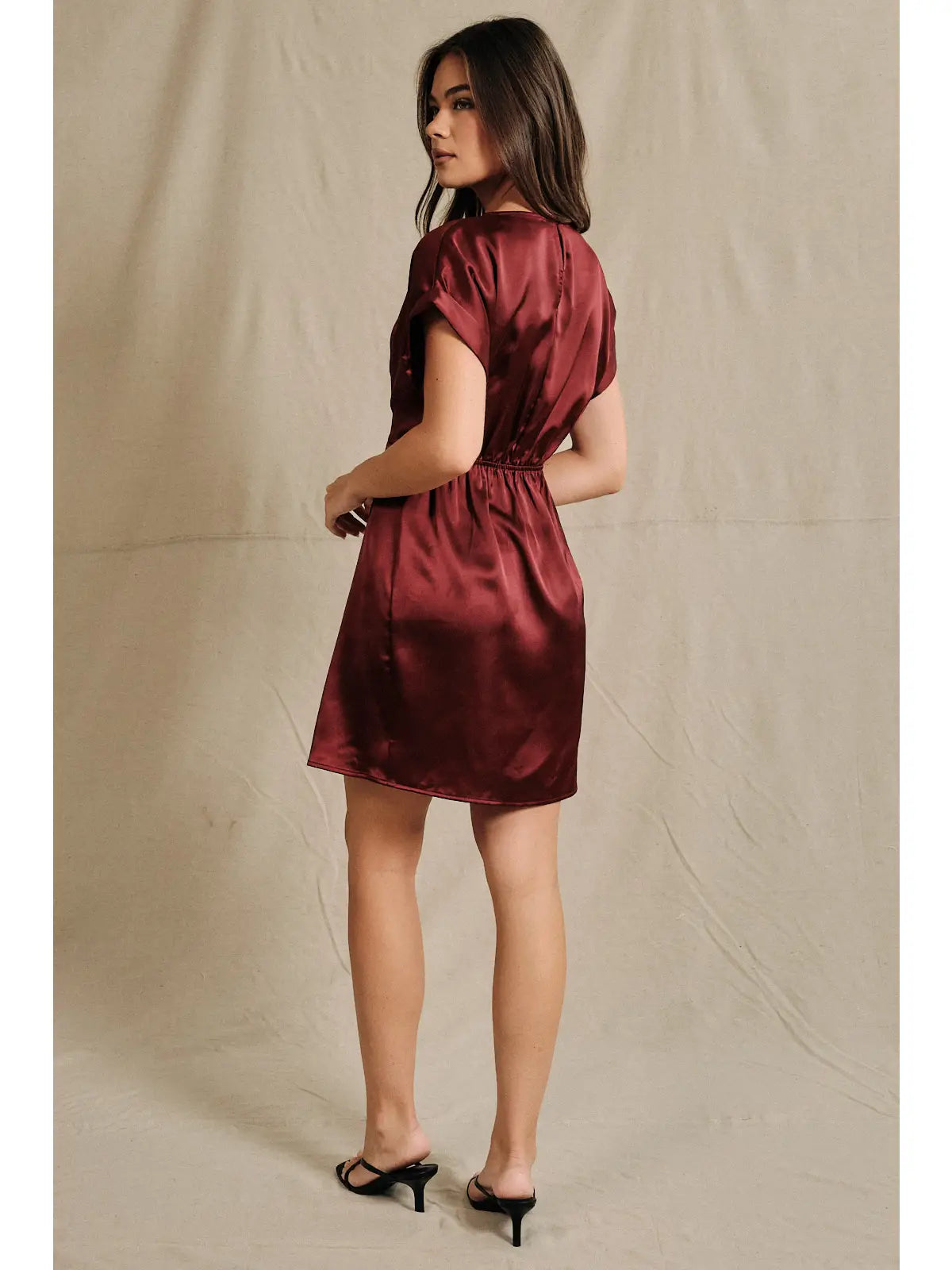 Constance Silk Maroon Dress - KC Outfitter
