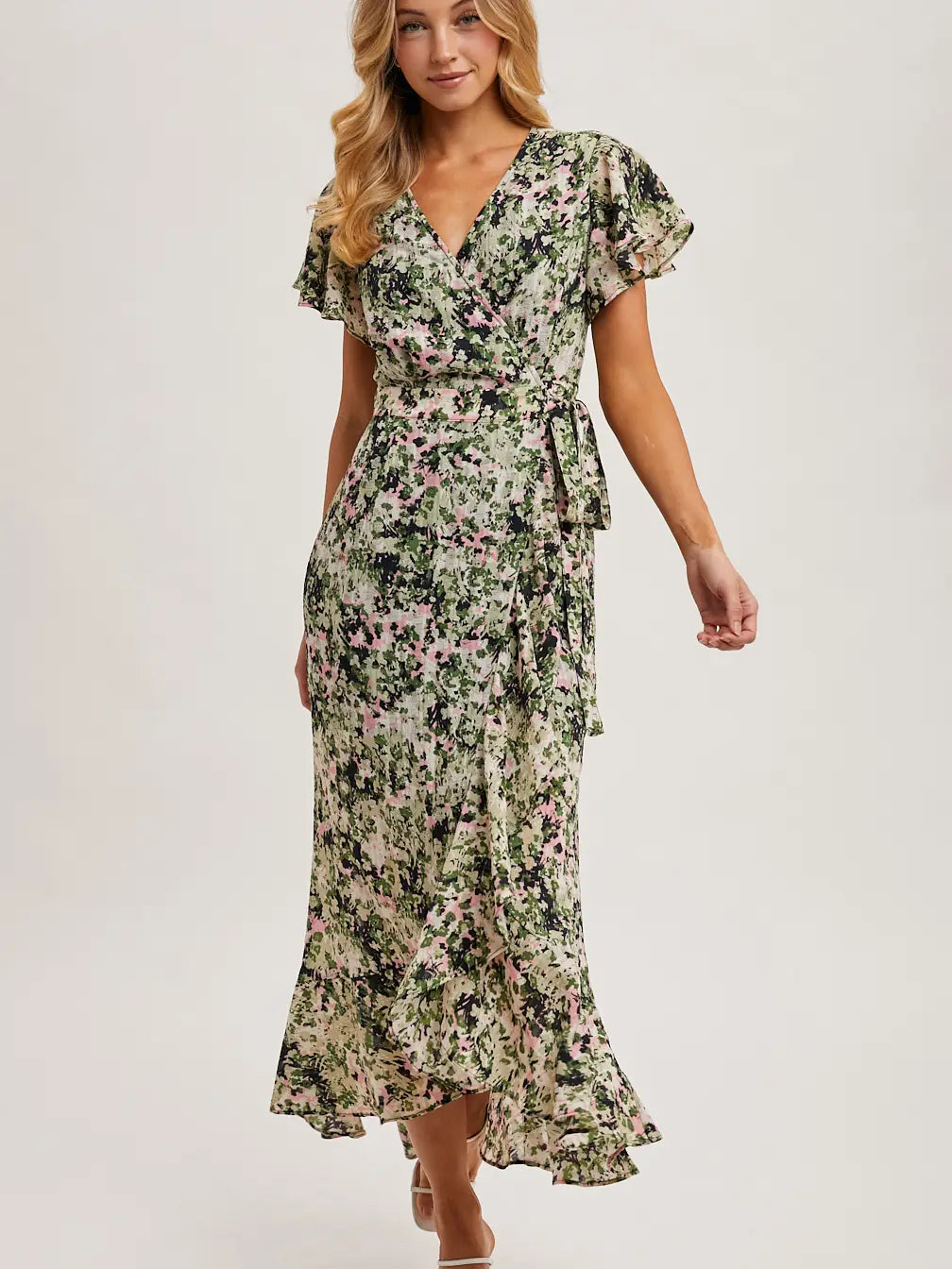 Floral Print Wrap Dress