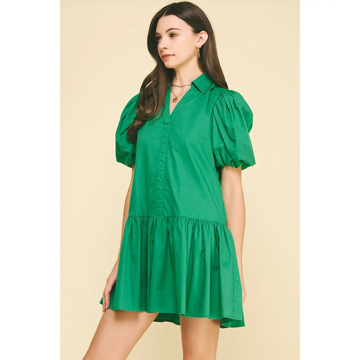 Kelly Green Tiered Dress