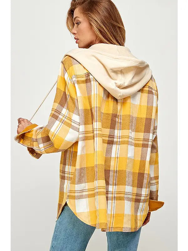 Luna Hooded Flannel Shirt - KC Outfitter