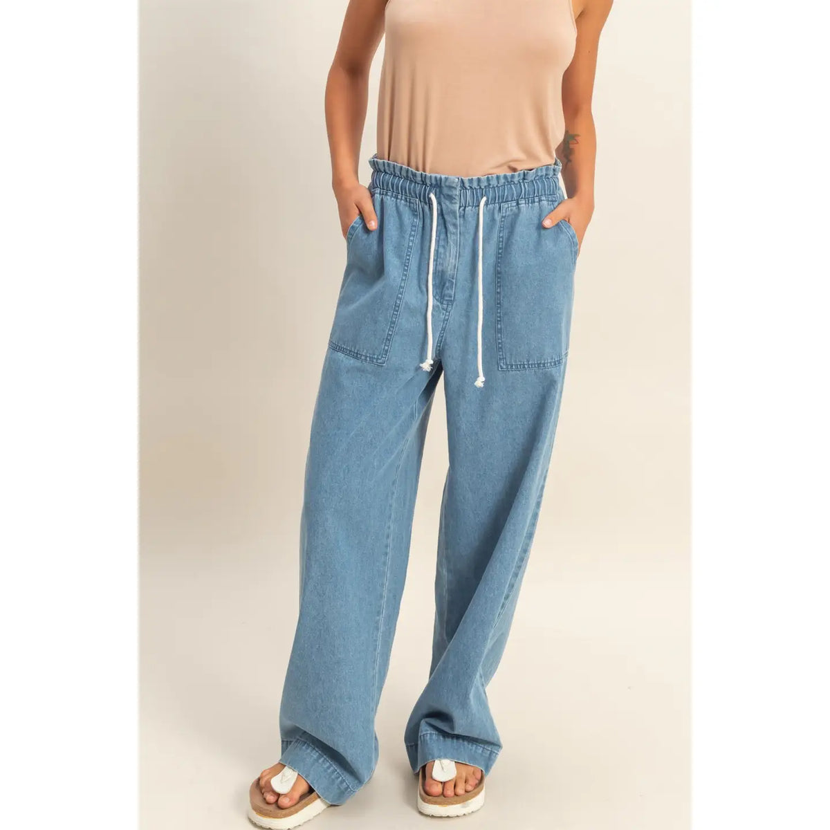 Patch Pocket Denim Pants - KC Outfitter