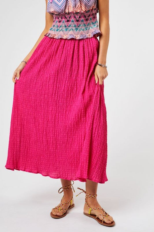 Textured Hot Pink Skirt - KC Outfitter