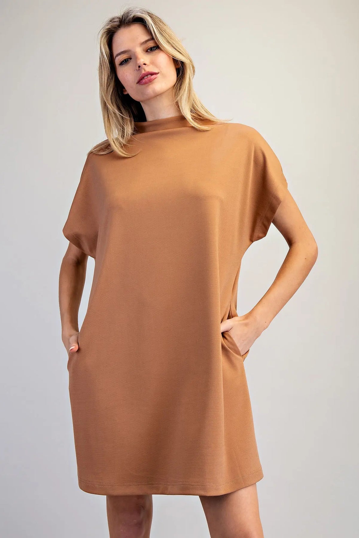 Mindy Mock Neck Shift Dress