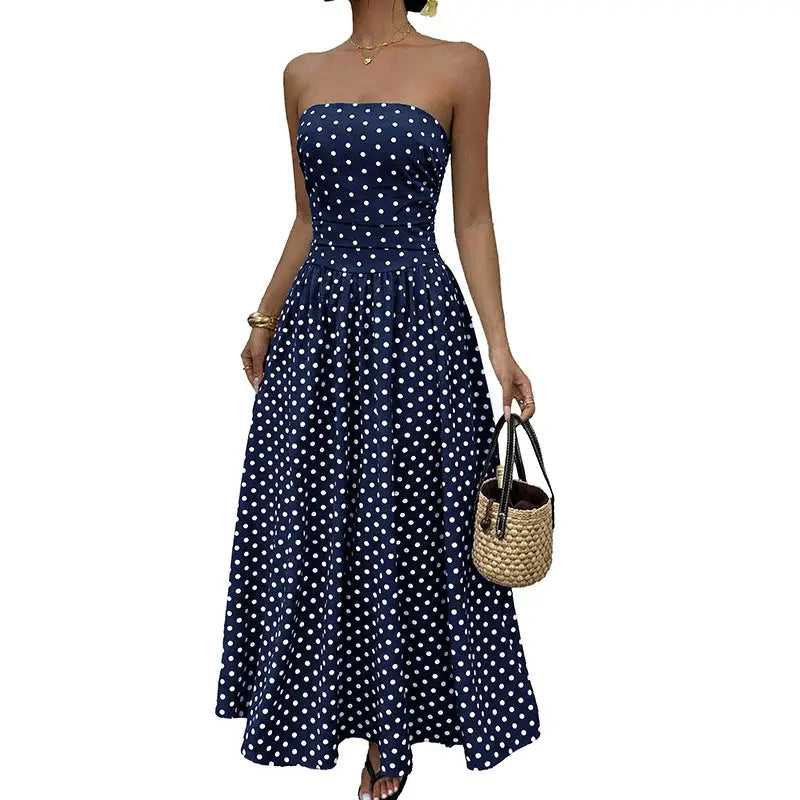 Paulina Polke Dot Strapless Dress
