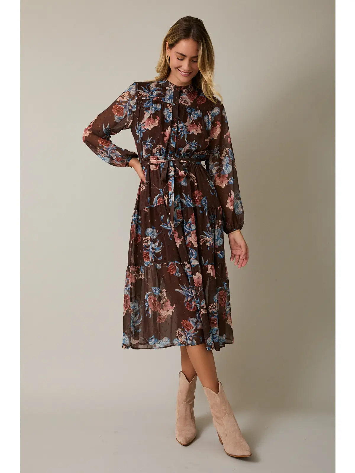 Shawna Long Sleeve Floral Dress