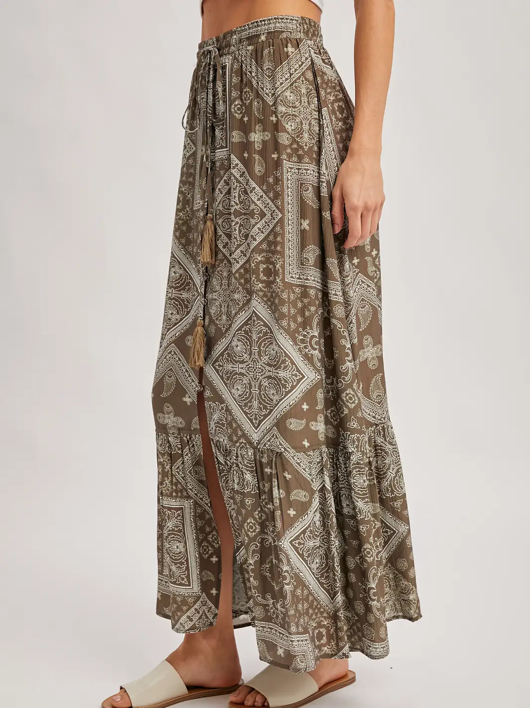Boho Tiered Button Down Skirt - KC Outfitter