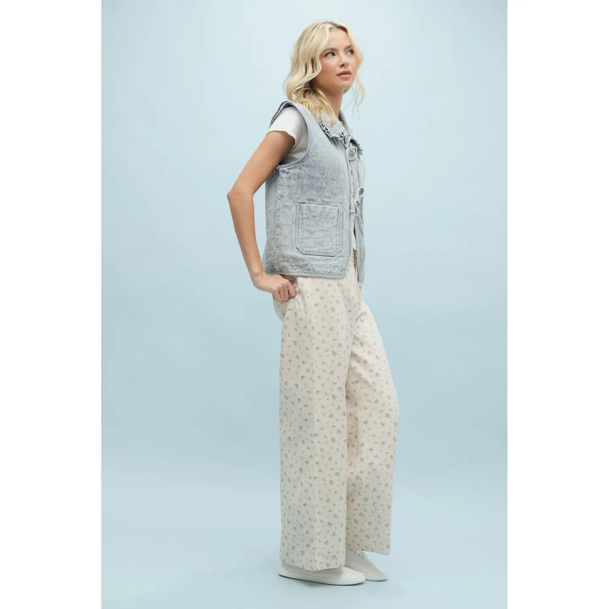 Quilted Denim Vest