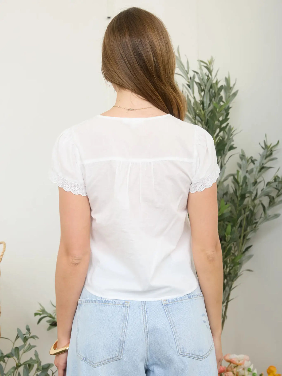 Scalloped Tie front Top - KC Outfitter
