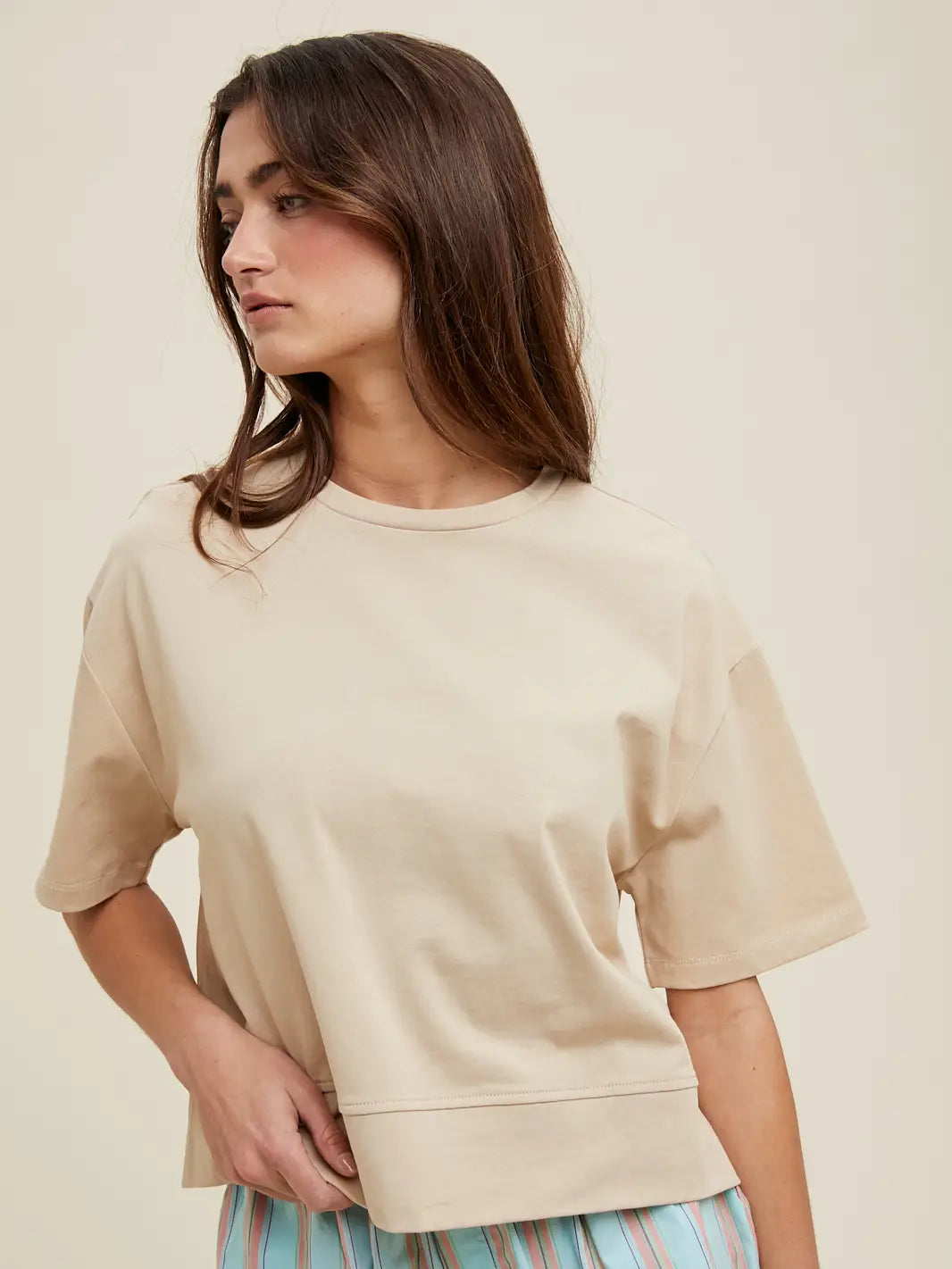 Boxy Knit Top With Slits