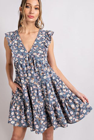 Floral V-Neck Dress - KC Outfitter