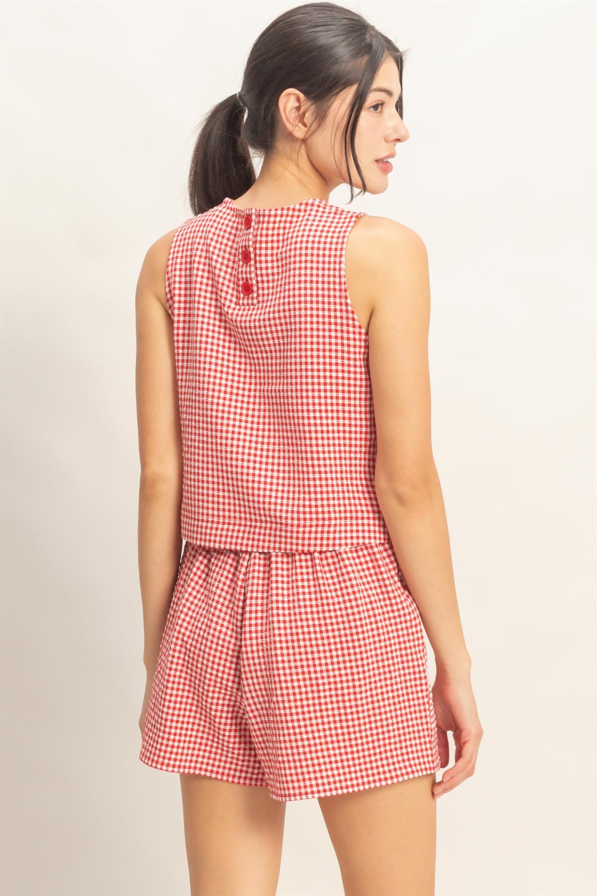 Red Gingham Skort Set - KC Outfitter