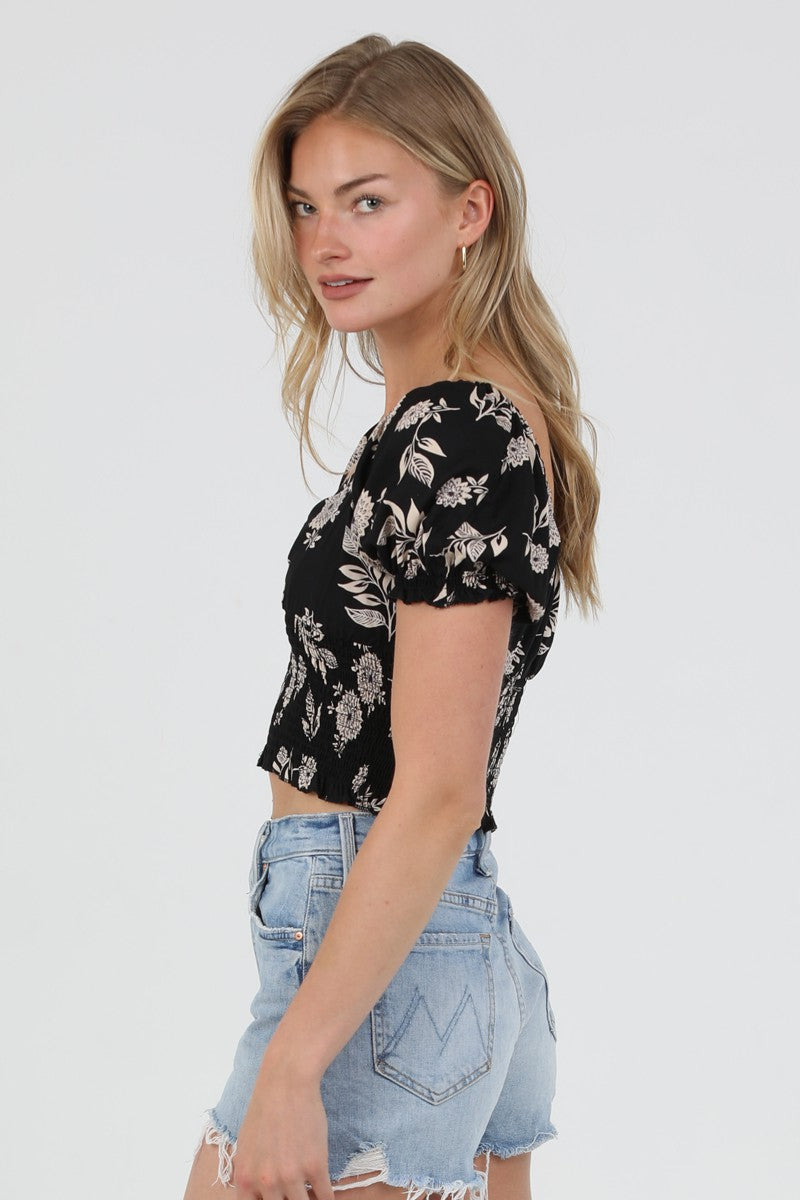 Ashley Floral Crop Top - KC Outfitter