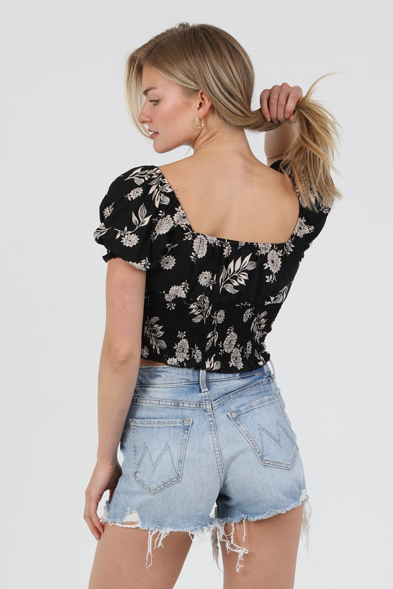 Ashley Floral Crop Top - KC Outfitter