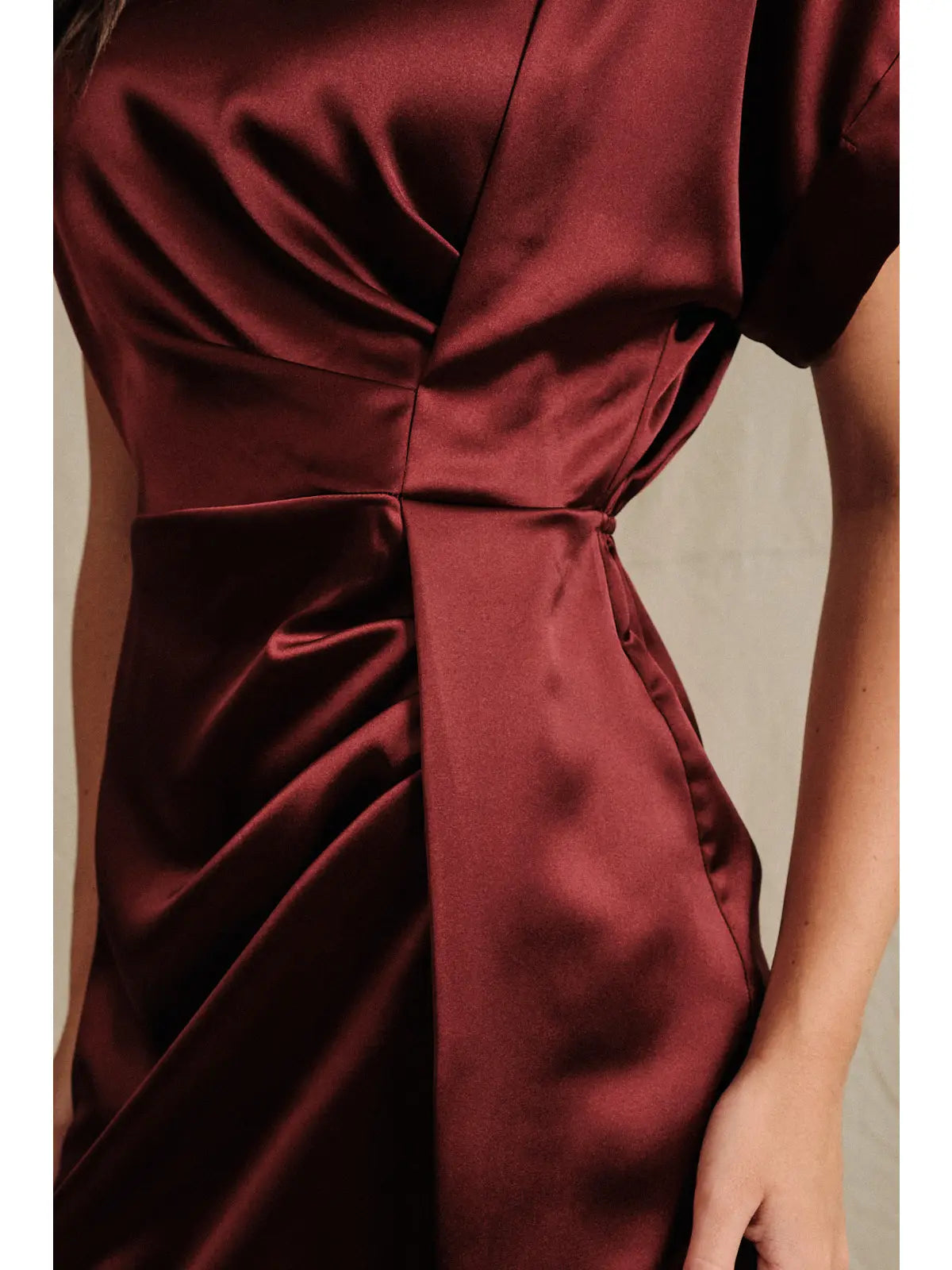 Constance Silk Maroon Dress - KC Outfitter
