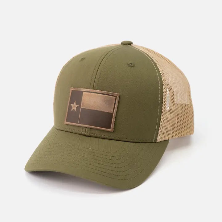 Range Leather Co. - Texas Flag Hat -olive