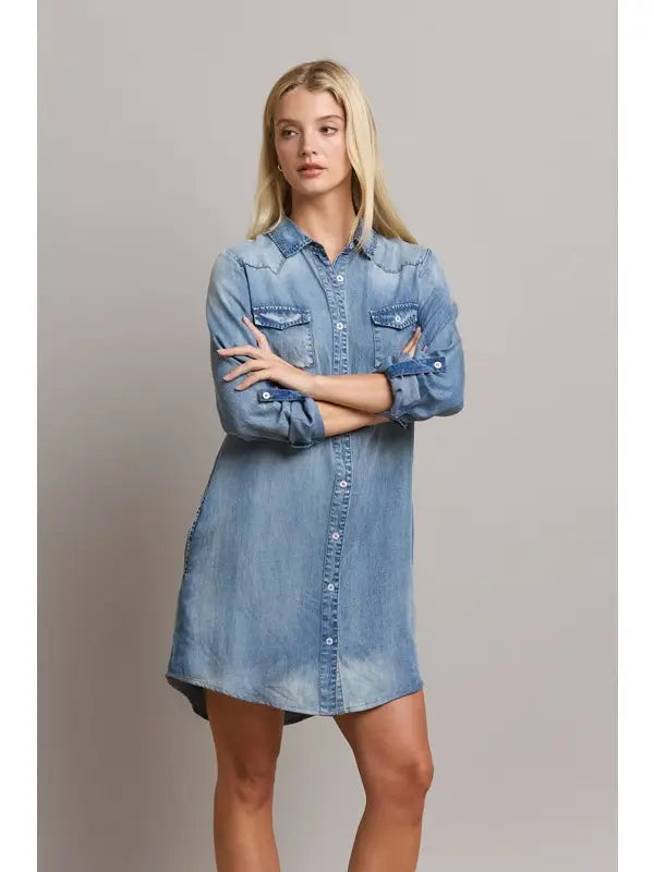 Denim Shirt Dress