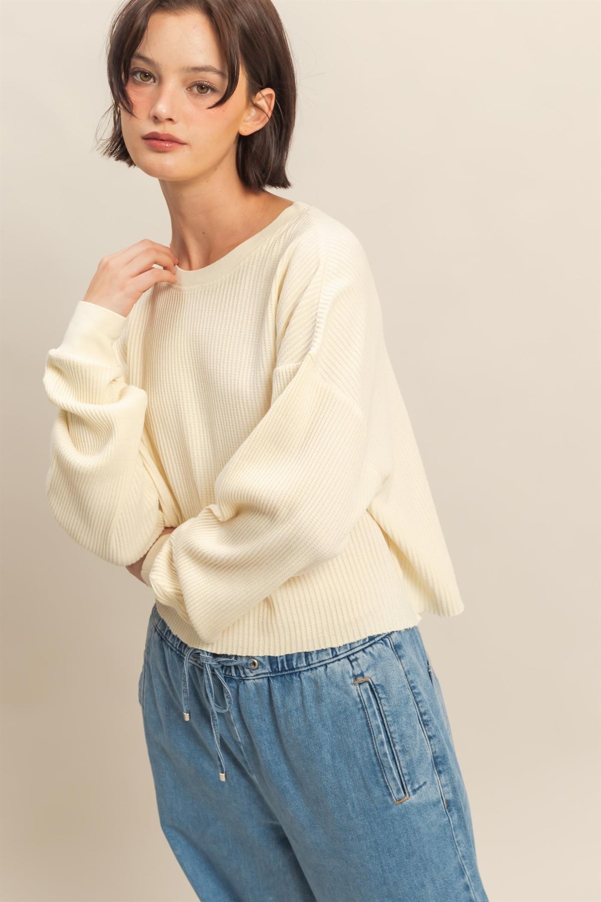 Mineral Washed Cropped Top