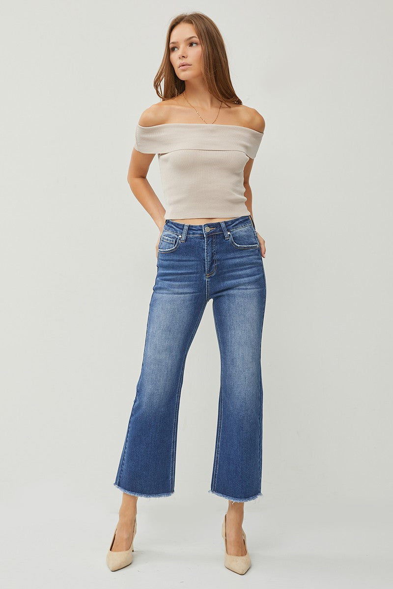 Risen Jeans - High Waist Wide Straight Jeans