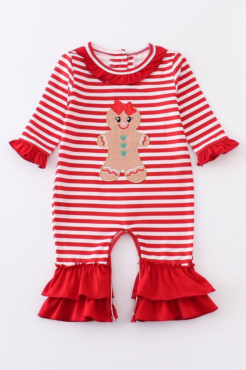 Red Stripe Gingerbread Romper - KC Outfitter