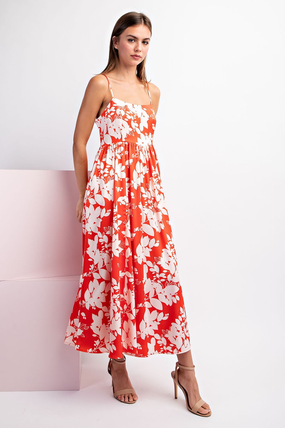 Red Floral Print Maxi - KC Outfitter