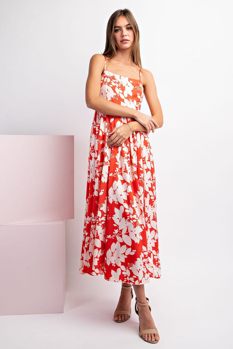 Red Floral Print Maxi - KC Outfitter