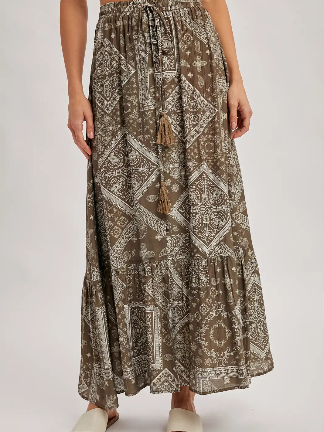 Boho Tiered Button Down Skirt - KC Outfitter