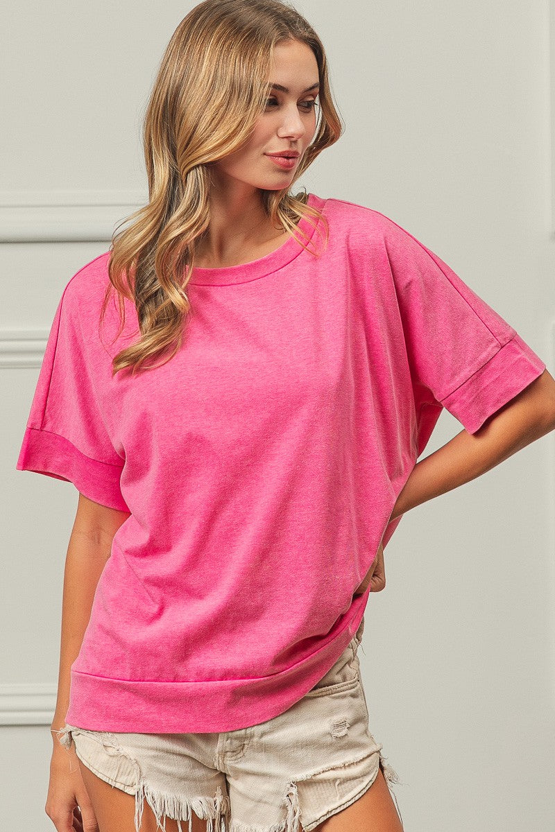 Fuchsia Drop Shoulder T-shirt - KC Outfitter