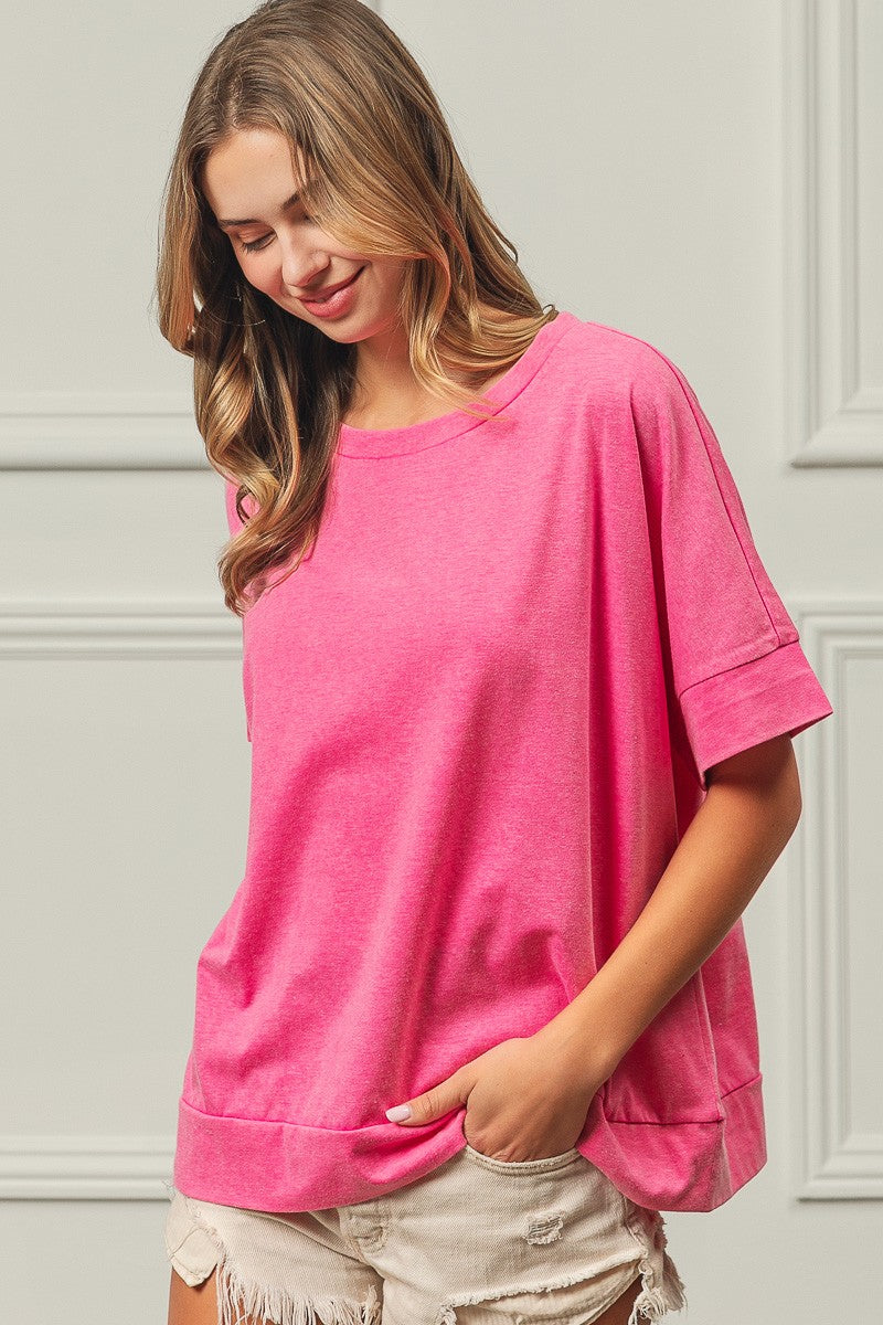 Fuchsia Drop Shoulder T-shirt - KC Outfitter