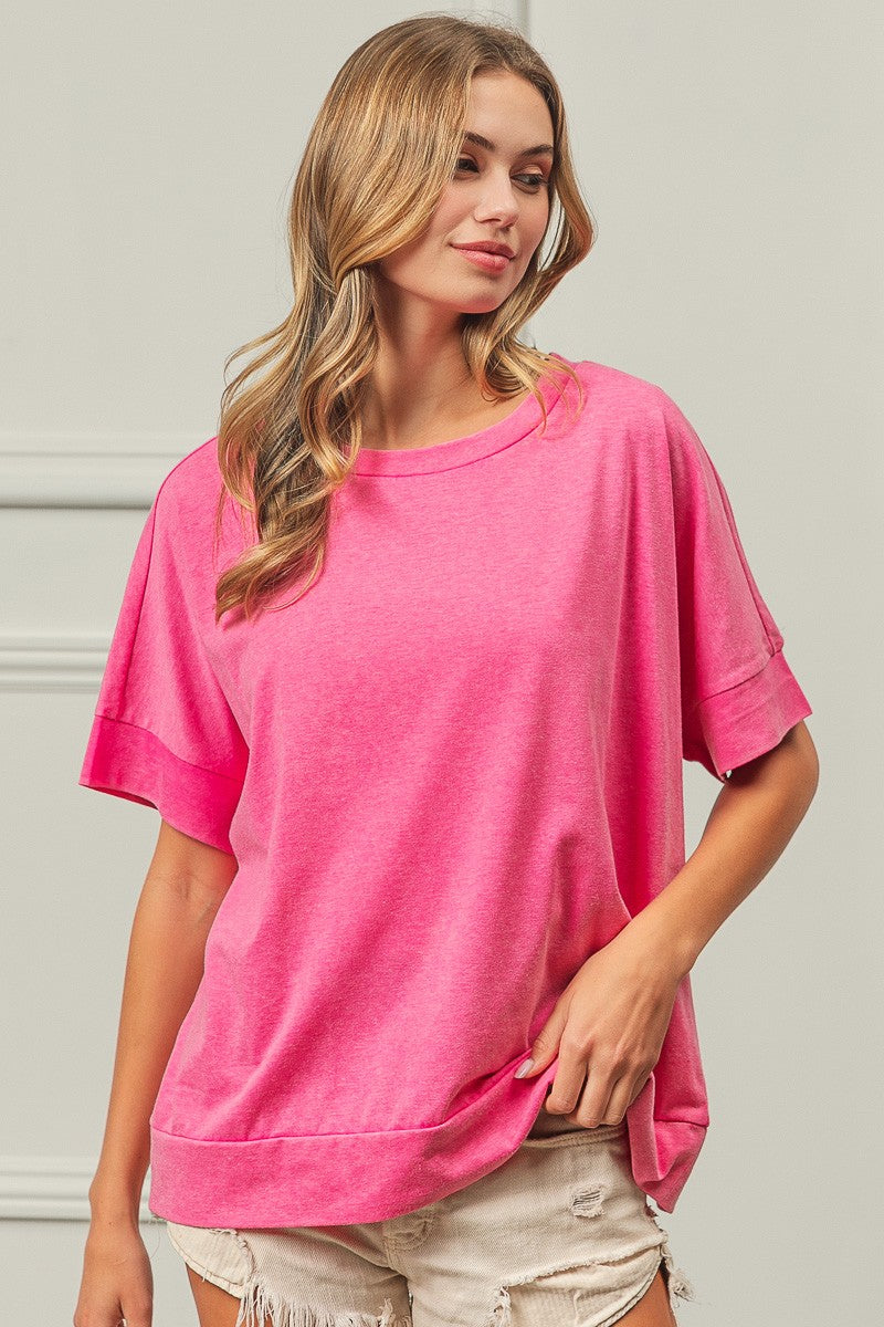 Fuchsia Drop Shoulder T-shirt - KC Outfitter