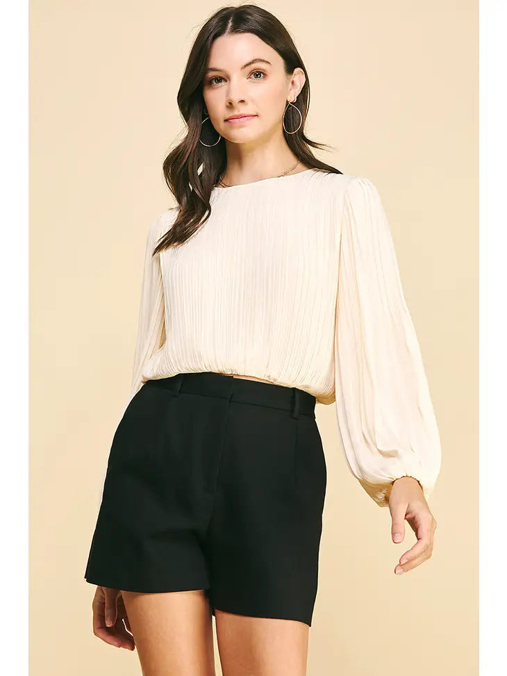 Kara Pleated Woven Top - KC Outfitter