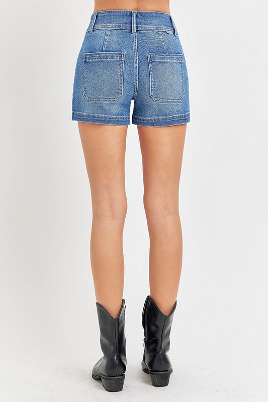 High Rise Patch Pocket Shorts - KC Outfitter