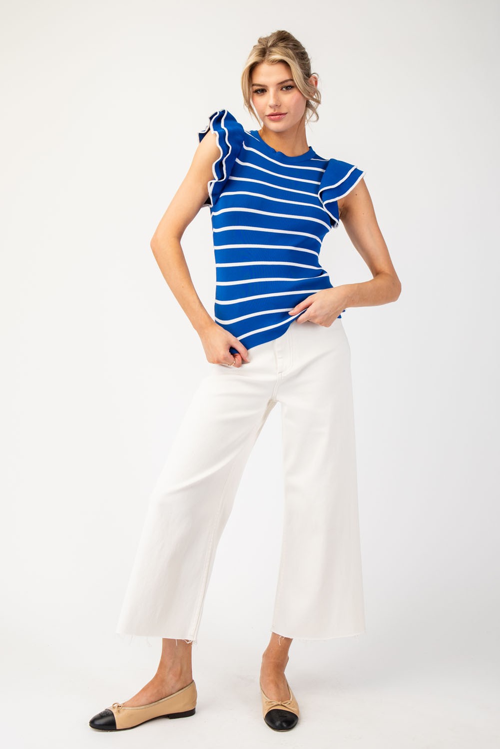 Maddi Stripe Fitted Top