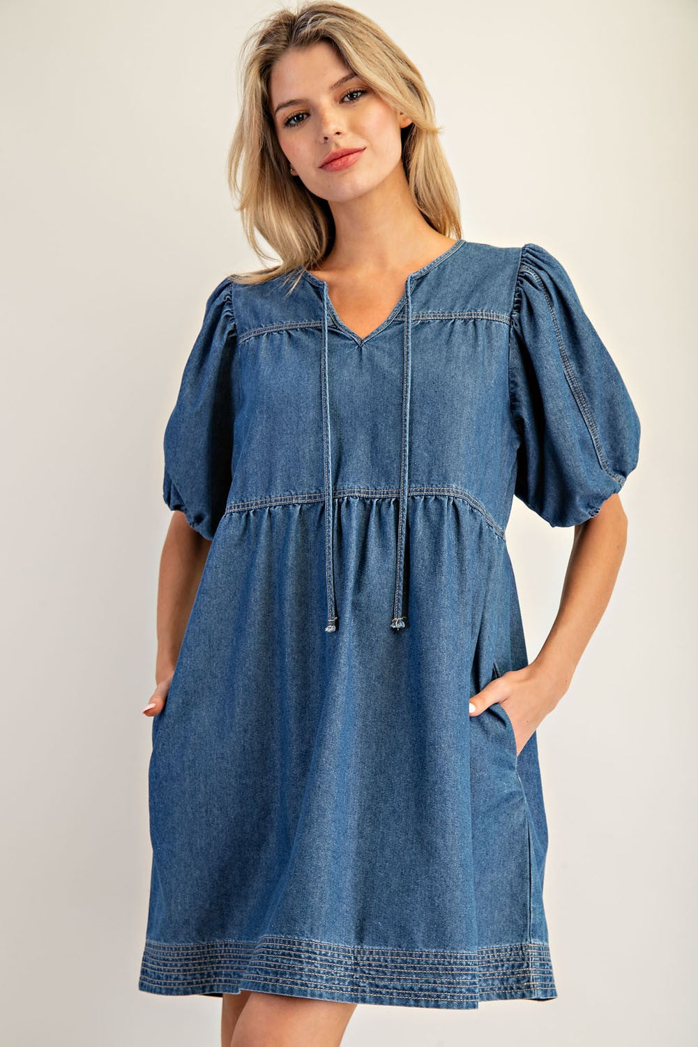 Darcie V Neck Denim Dress