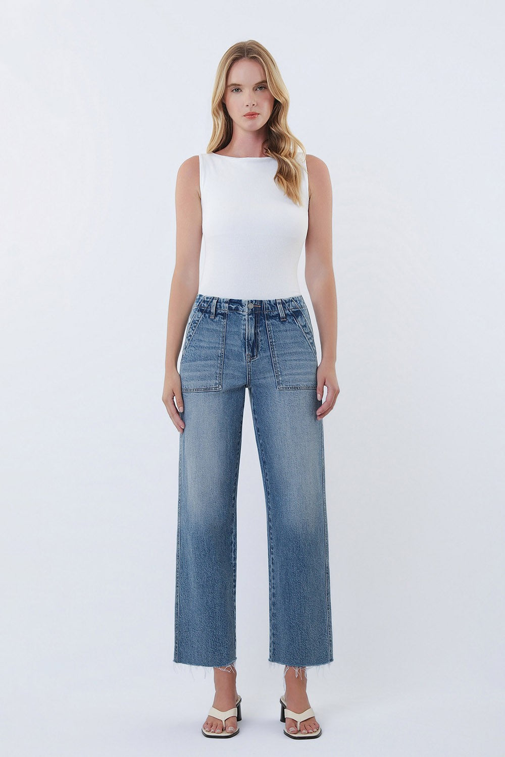 High Rise Patch Pocket Jean - KC Outfitter