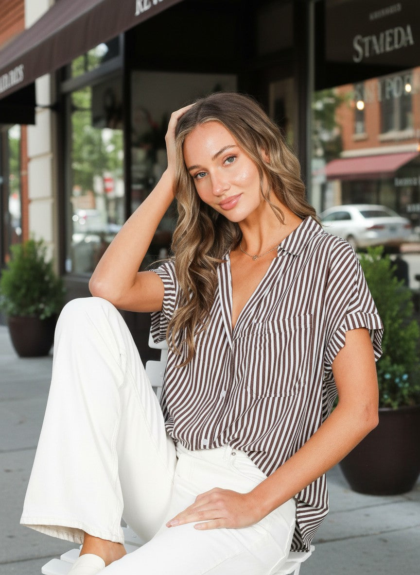 Navy Striped Top - KC Outfitter