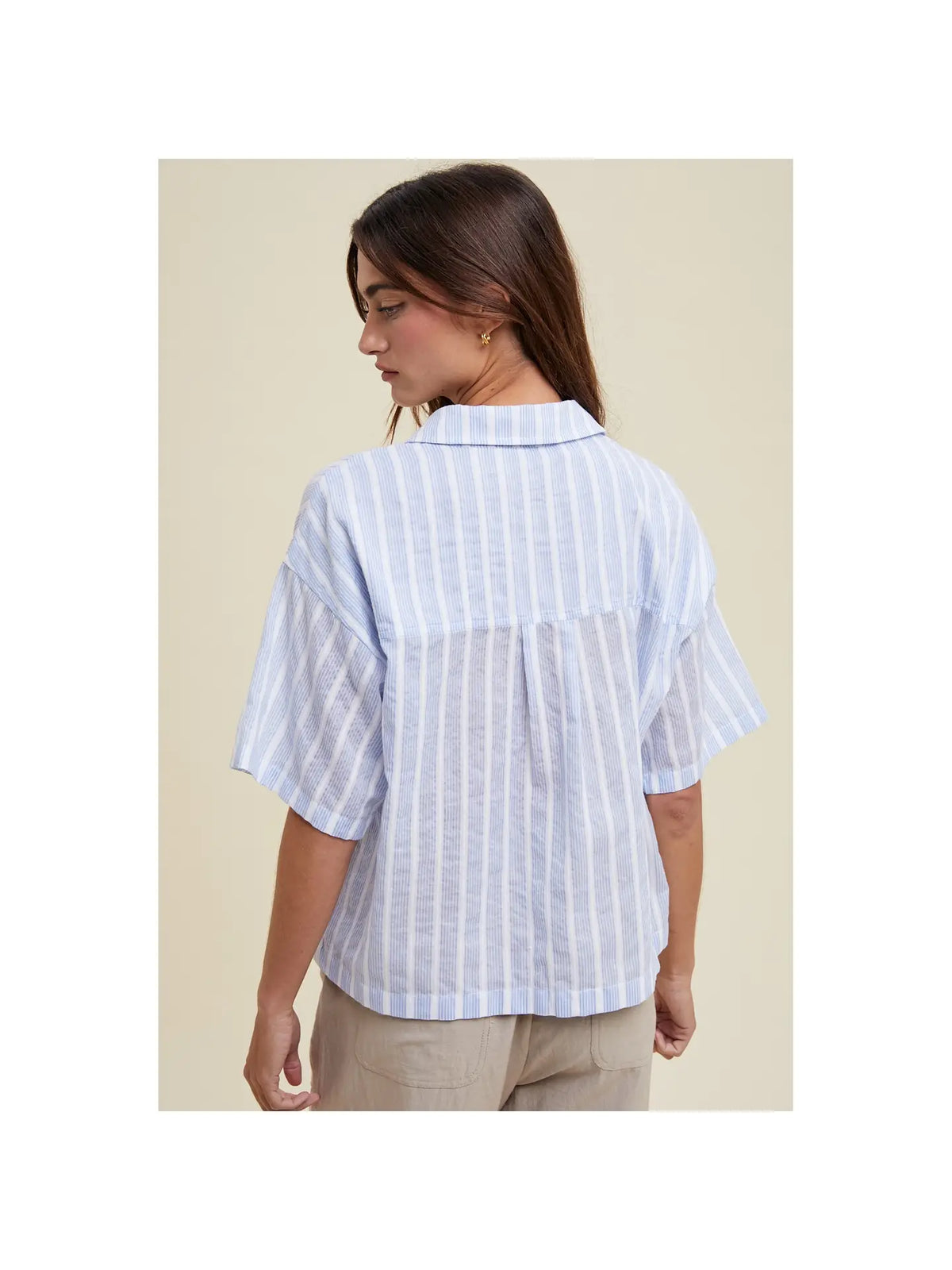 Diedra Striped Blue Top - KC Outfitter