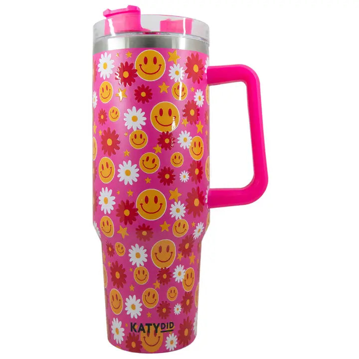 Flower Happy Face Tumbler - KC Outfitter