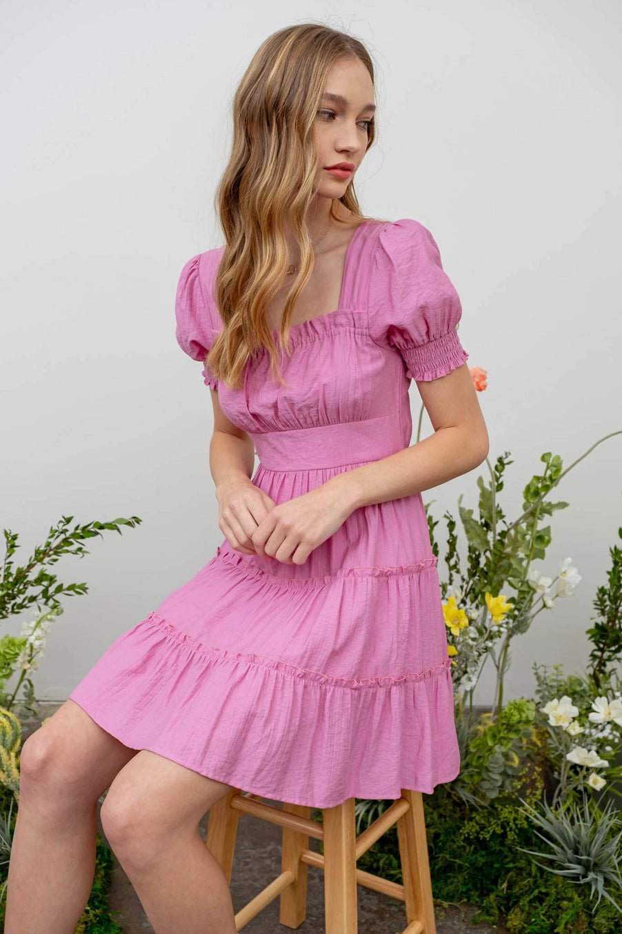 Lacy Pink Mini Dress