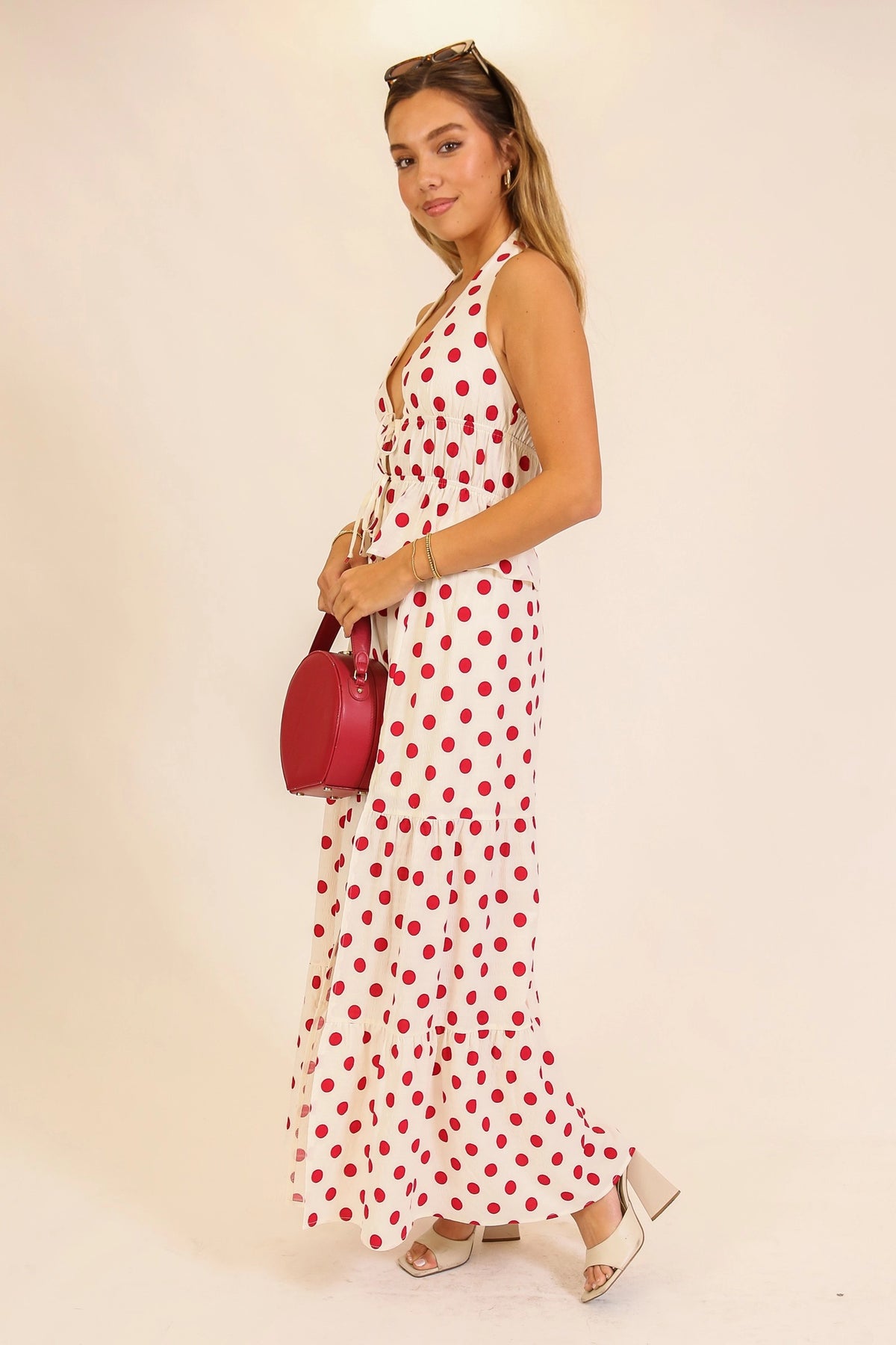 Red Polka Dot Skirt and Halter Set