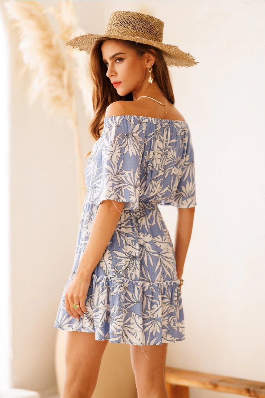 Lacy Blue Floral Dress
