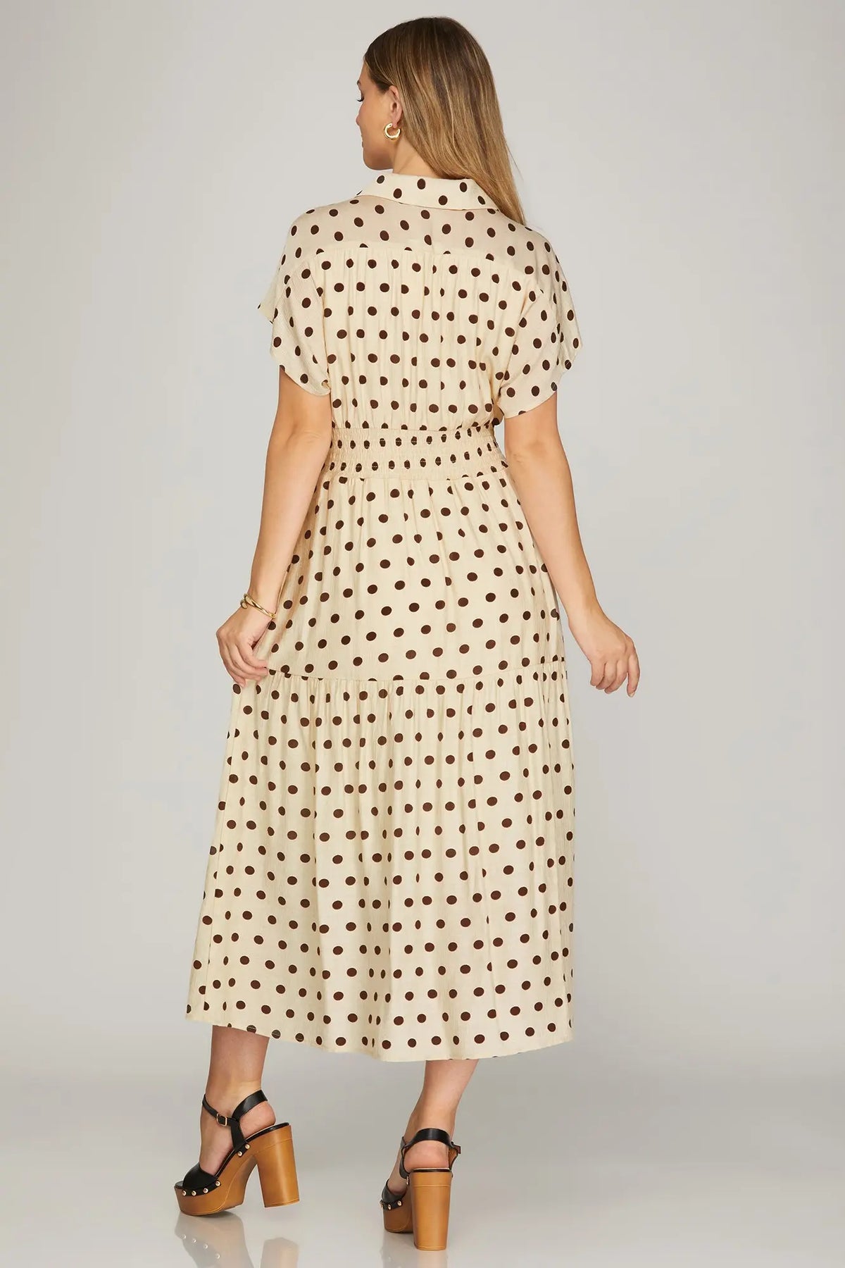 Cream Polka Dot Dress - KC Outfitter