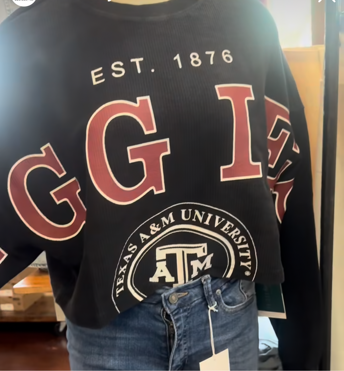 TAMU Crop Cord Shirt