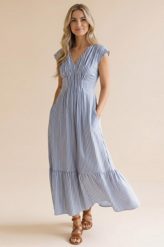 Jasmine Blue Stripe Dress
