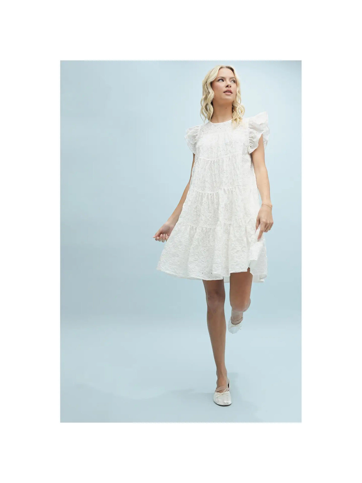 Eyelet Ruffle Dress - KC Outfitter