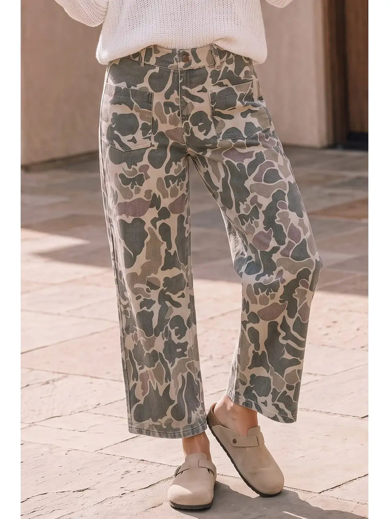 Camo Wide leg Utility Pants - KC Outfitter