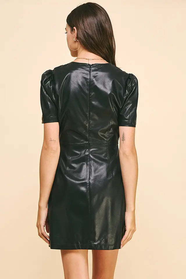 Fiona Pleather Mini Dress