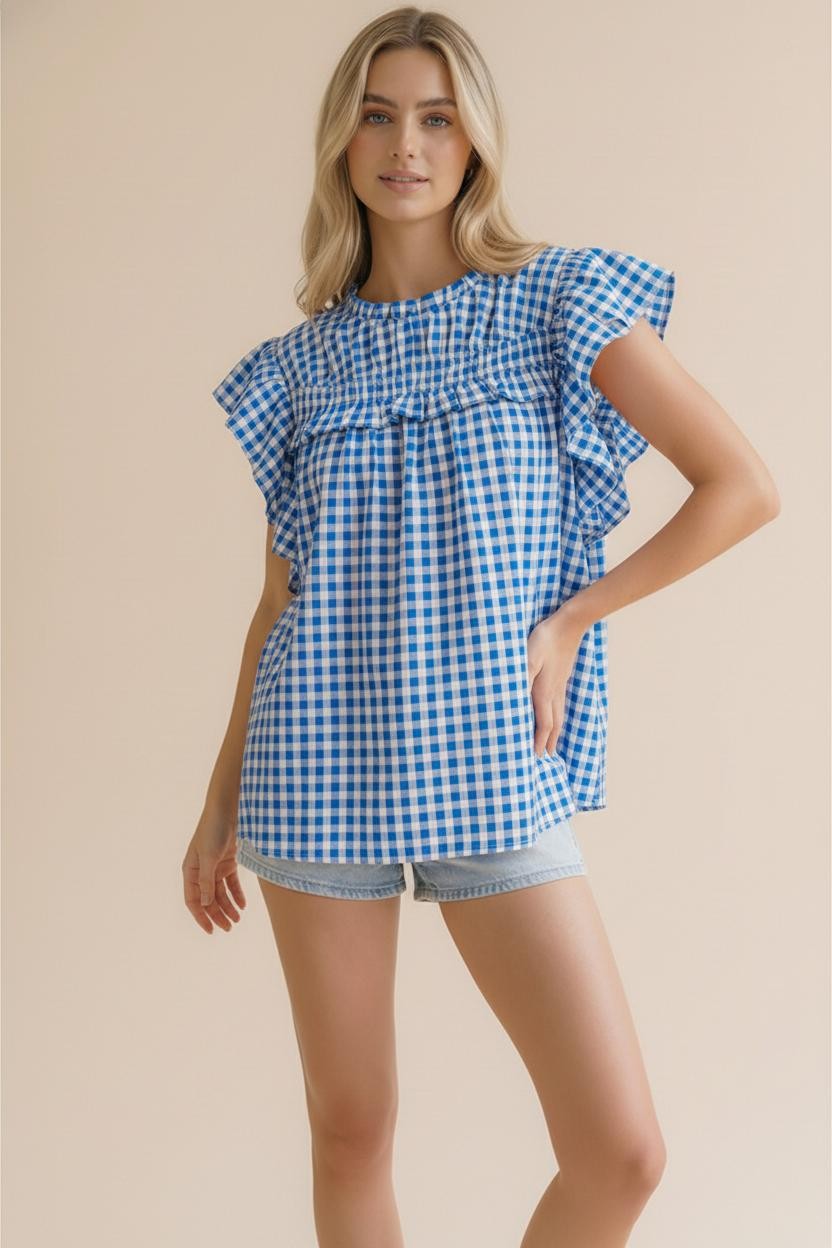 Shelly Gingham Top - KC Outfitter