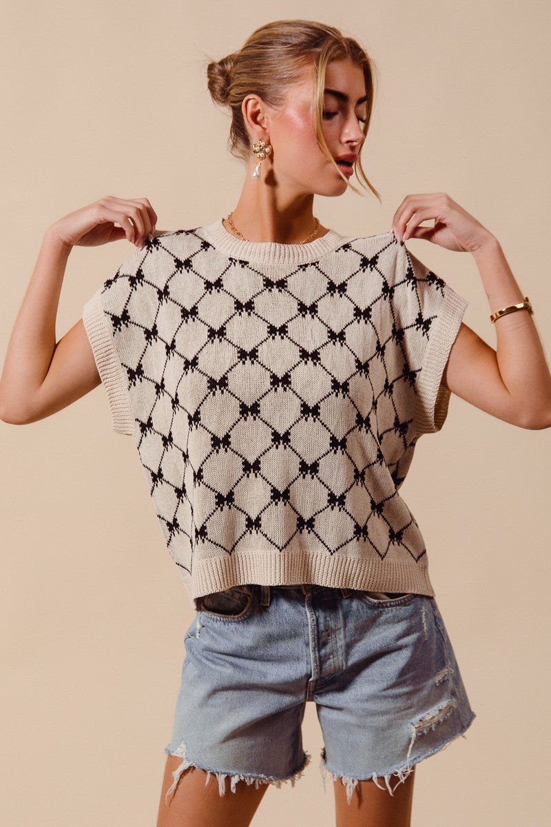 Bow Patterned Sweater