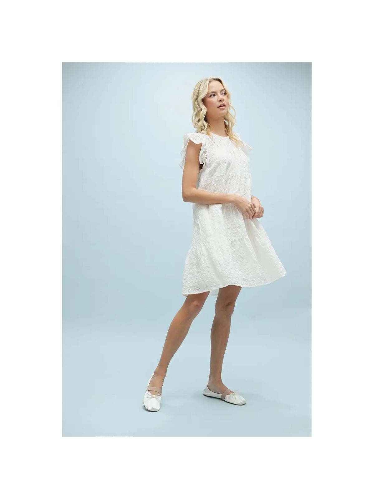 Eyelet Ruffle Dress